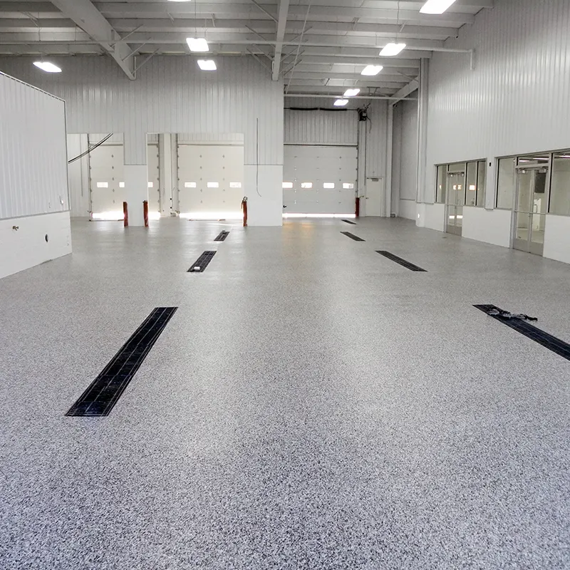 Auto Service Shop, Multi-Bay &mdash; full-broadcast flake floor coating