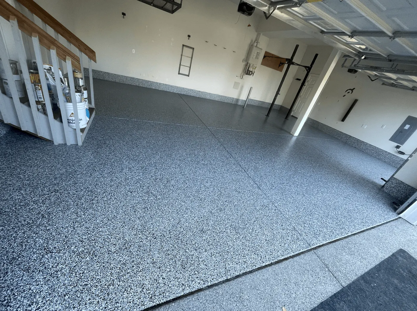 Residential Garage, Cobalt Flake &mdash; custom flake blend floor coating